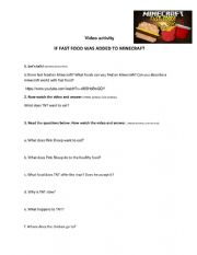 English Worksheet: Minecraft 