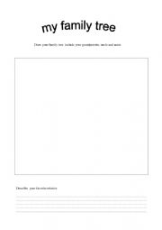 English Worksheet: family tree