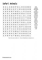 English Worksheet: Safari animal