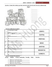 English Worksheet: kindergarten handout