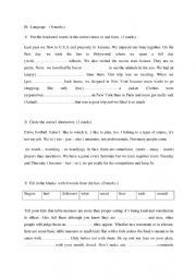 English Worksheet: language 8 th grade