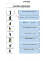 English Worksheet: PROFESSIONS AND OCCUPATIONS