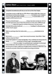 English Worksheet: James Dean