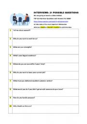21 questions and anwers for a job interview