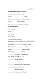 English Worksheet: Revision A1