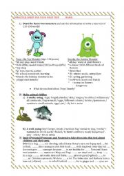 Monster Worksheet