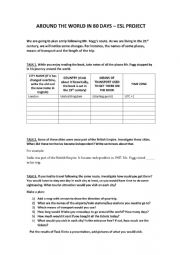 English Worksheet: Around the World in 80 days project