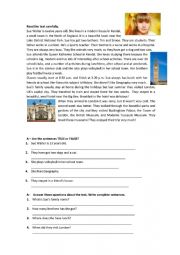 English Worksheet: Reading comprehension 