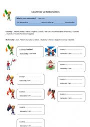 English Worksheet: Nationalities and countries