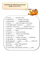 English Worksheet: A few A little