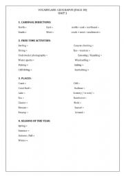 English Worksheet: vocabulary