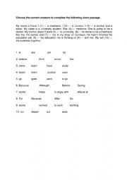 English worksheet: Exercise