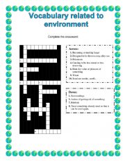 ENVIRONMENT CROSSWORD