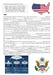 English Worksheet: USA - basic facts