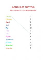 English Worksheet: Months of The Year