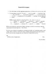 English Worksheet: Semestrial test paper