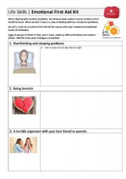 English Worksheet: Emotional First Aid Kit