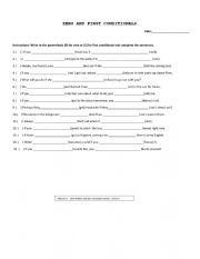 Zero and first conditionals exercise (melt)