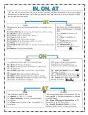 prepositions in on at