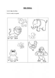 English Worksheet: big-small