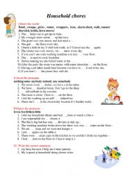 English Worksheet: Household Chores