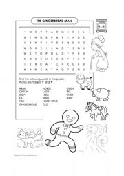 English Worksheet: THE GINGERBREAD MAN 