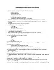 English Worksheet: Photoshop Review Questions