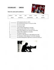 English Worksheet: Cinema- vocabulary