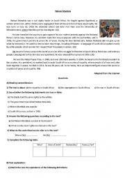 English Worksheet: nelson mandela 