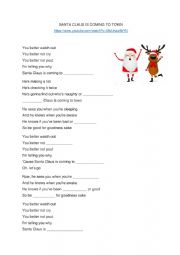 English Worksheet: Santa Claus is coming to town