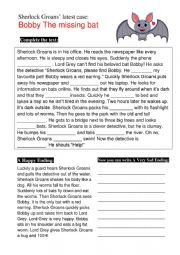 English Worksheet: Sherlock Groans detective story