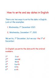 How to write and say dates in English