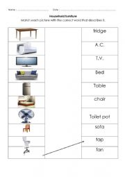 English Worksheet: Household furniture