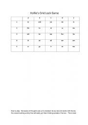 English Worksheet: Grid Lock