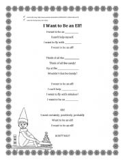 English Worksheet: Christmas listening, writing, colouring