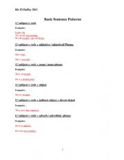English Worksheet: Basic Sentence Patterns