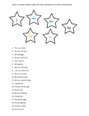 English Worksheet: TRICKY WORDS SORTING