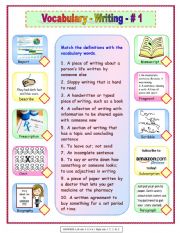Groups 1-9 Vocabulary Review - Writing - #1