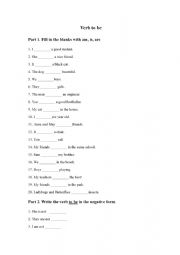 English Worksheet: verb to be