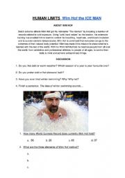 English Worksheet: HUMAN LIMITS  Wim Hof the ICE MAN