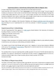 English worksheet: Hyper Masculinity