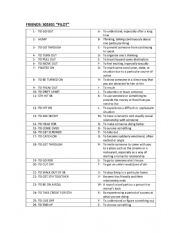 English Worksheet: Friends (phrasal verbs) S01E01