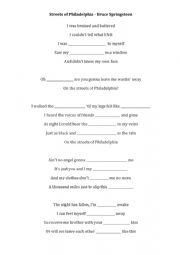 English Worksheet: Streets of Philadelphia 