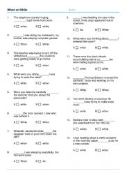 English Worksheet: When or While