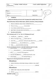 English Worksheet: Quiz N1 1bac gateway1