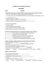 English Worksheet: Dracula reader Quiz