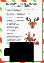 English Worksheet: Rudolph the red nosed reeinder