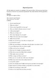 English Worksheet: Reported Questions