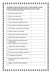 English worksheet: Adding a word to the word list