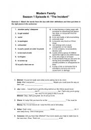 English Worksheet: Modern family Season 1 Episode 4